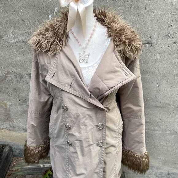 Y2K Vintage Faux-Fur-Trim Jacket / Coat - Picture 8 of 8